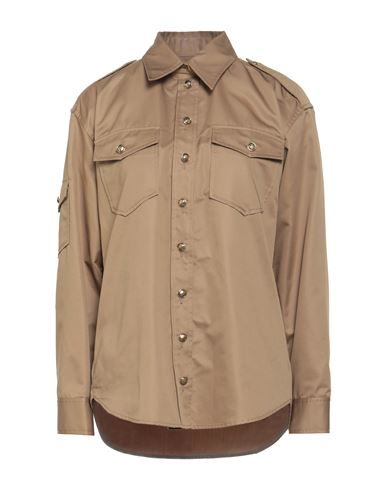 Woman Shirt Camel Size 3 Cotton, Polyester