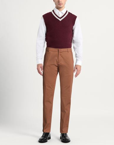 Roberto P Luxury Man Pants Brown Size 30 Cotton, Elastane