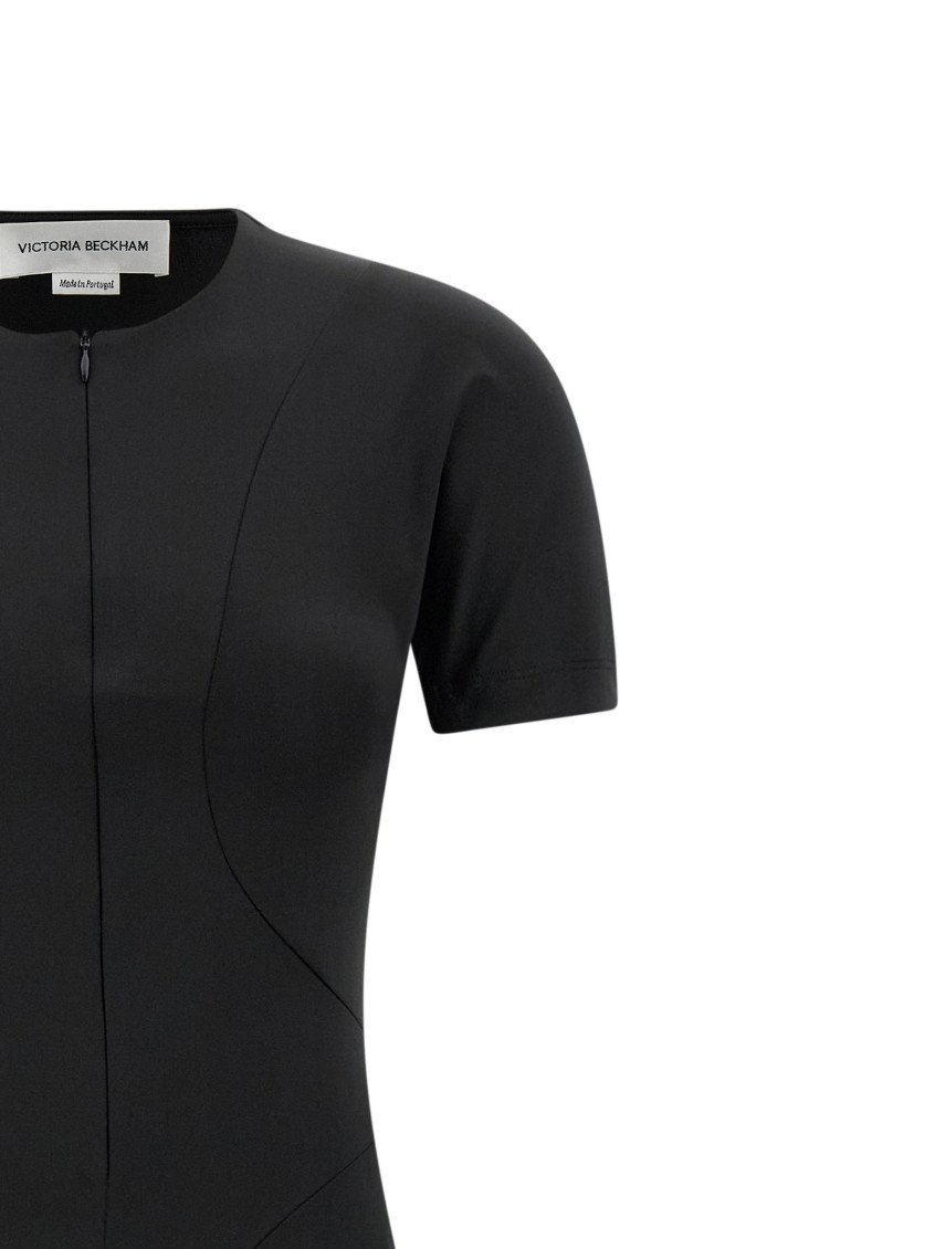 Zipped Front Dresses Black