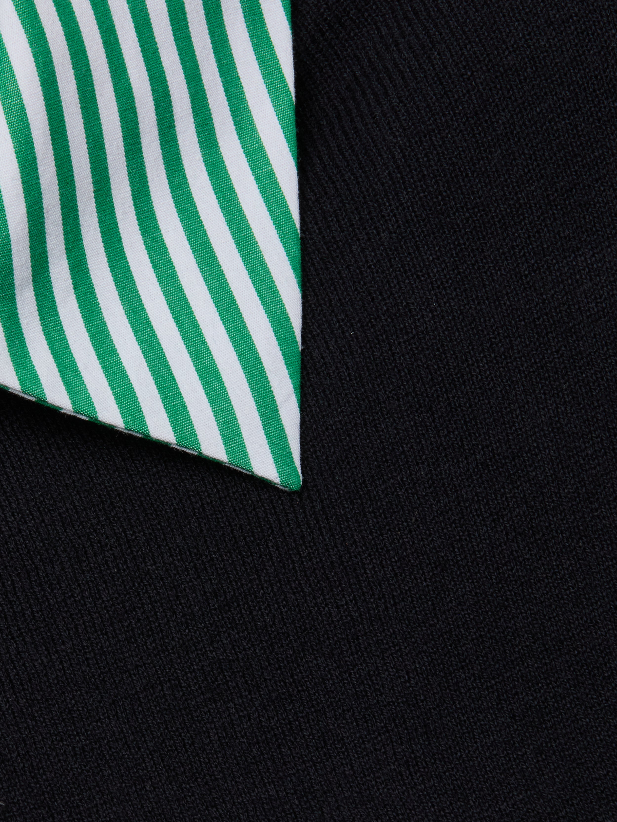 April Poplin Collar Pullover In Dark Navy/green White Stripe