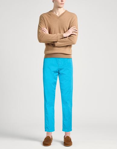 Man Pants Turquoise Size 30 Cotton, Elastane