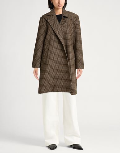 Woman Coat Camel Size L Polyester, Wool