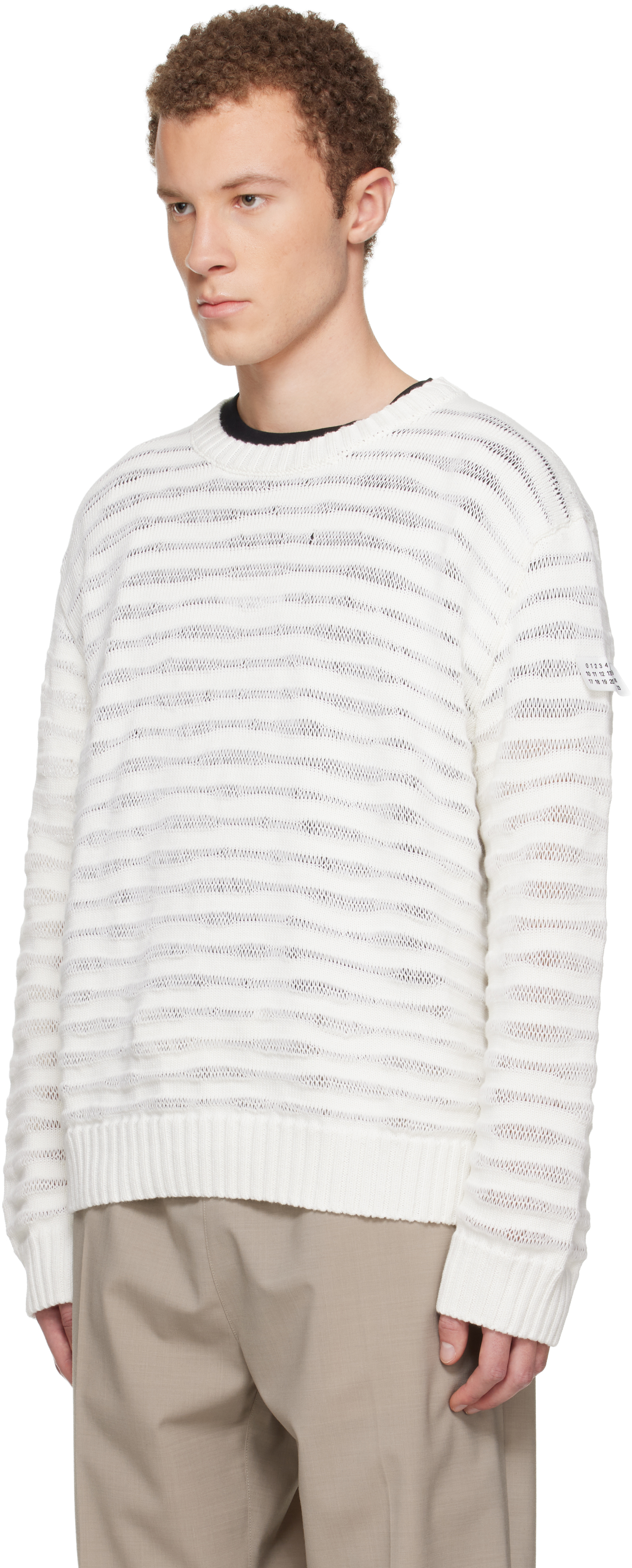 Off-White Open-Knit Stripe Sweater