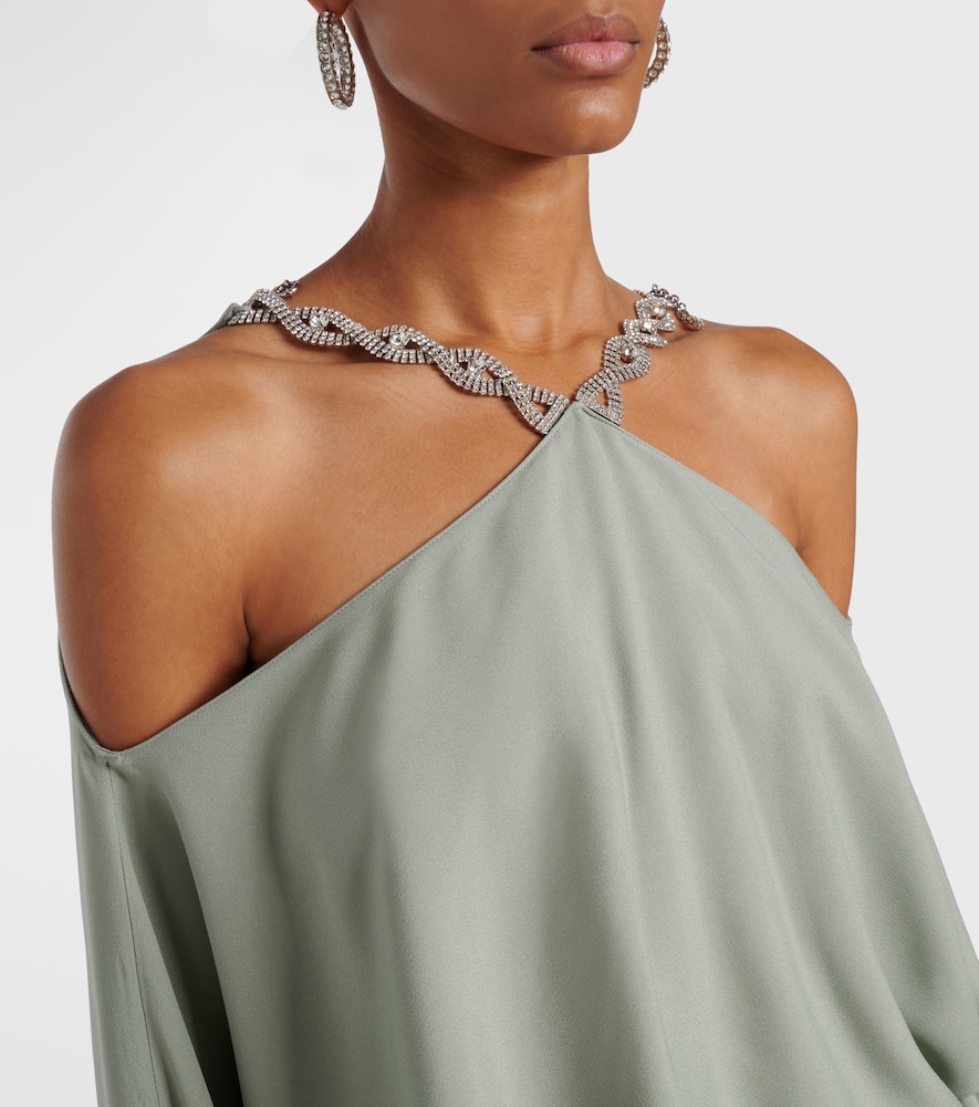 Cyclades embellished crêpe cady gown