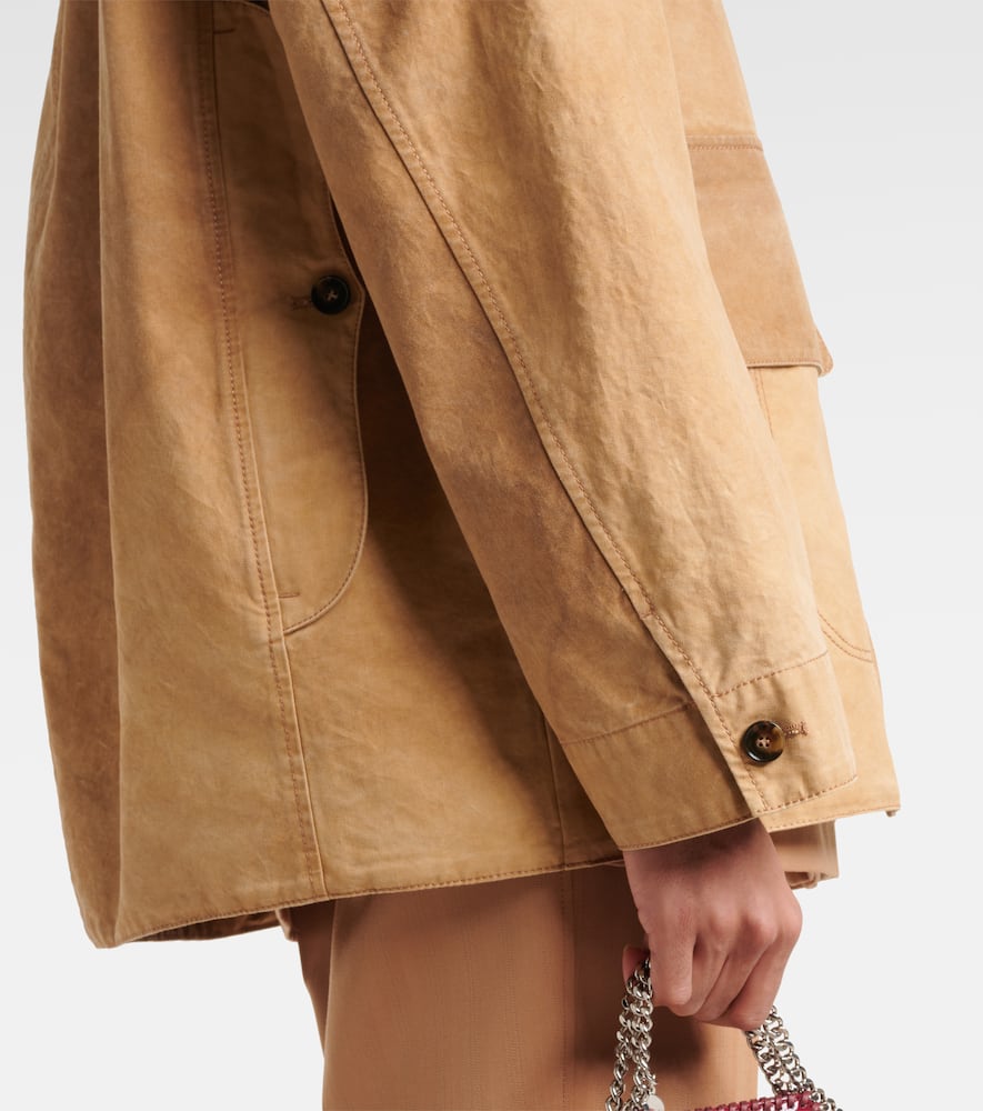 Corduroy-trimmed cotton field jacket