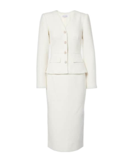 Bridal bouclé midi dress