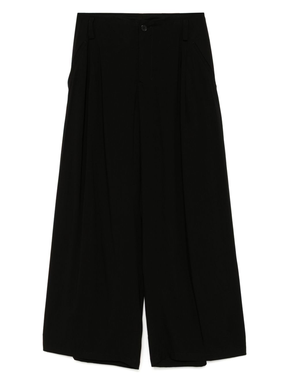 Yohji Yamamoto tucked wide-leg trousers - Black