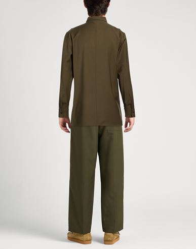 Man Shirt Military green Size 38 Wool