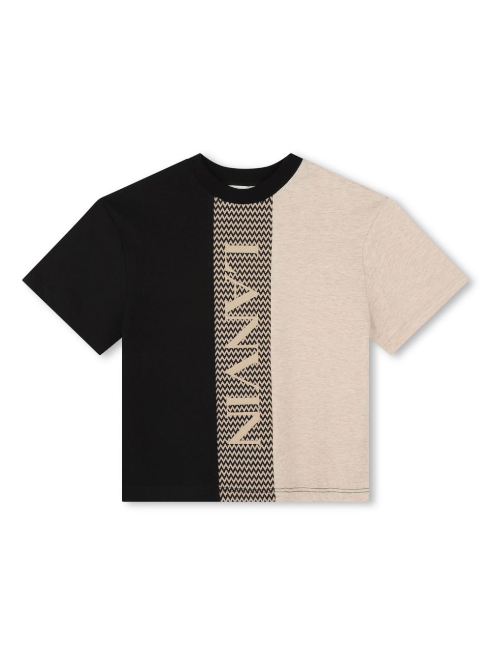 Curb-pattern crew-neck T-shirt - Black