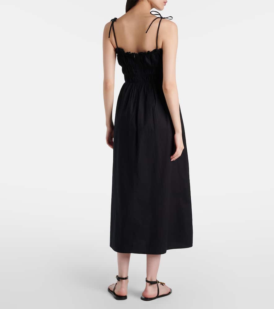 Ophelia smocked cotton midi dress