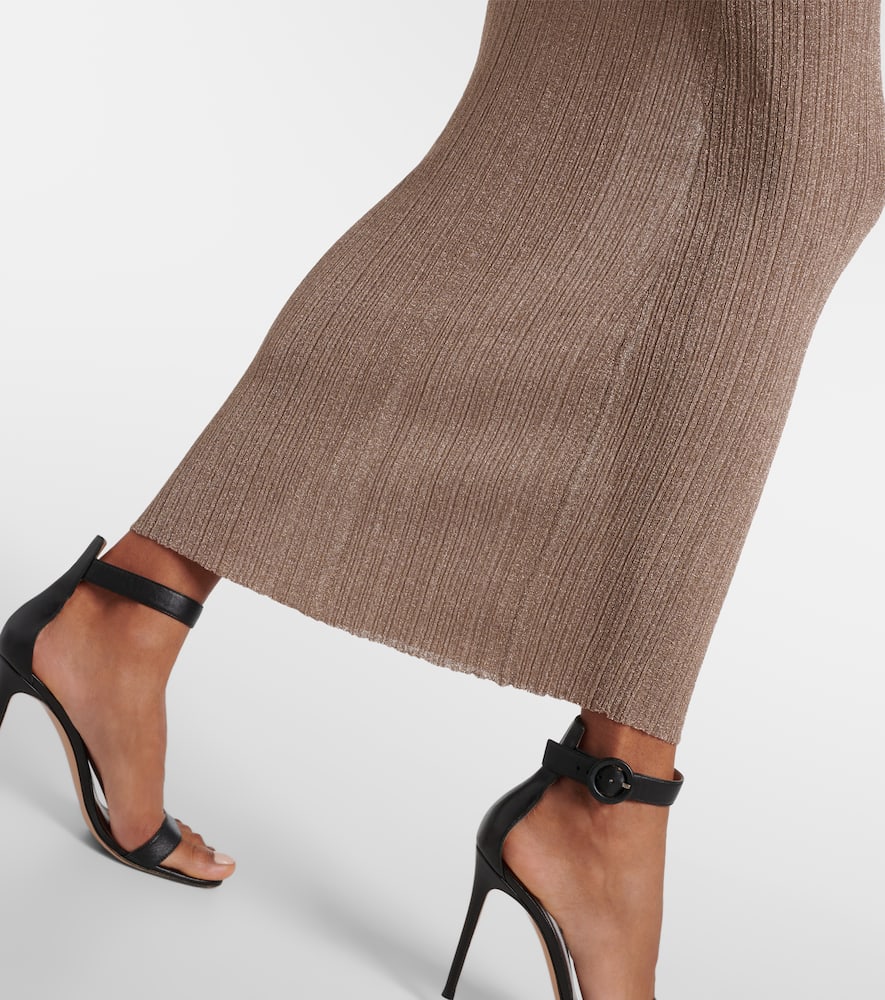 Aya Muse Scarf-detail lamé maxi dress