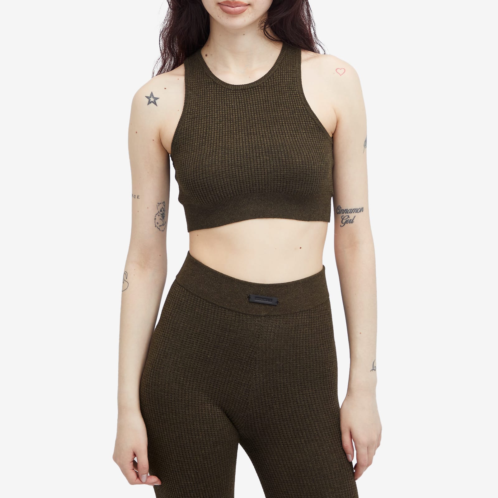 Women's Waffle Sport Tank Top in Brown
