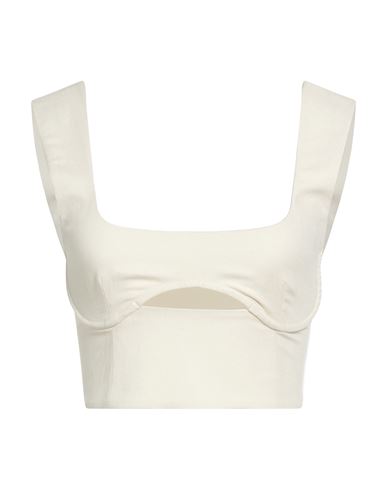 Woman Top Ivory Size 2 Viscose, Linen