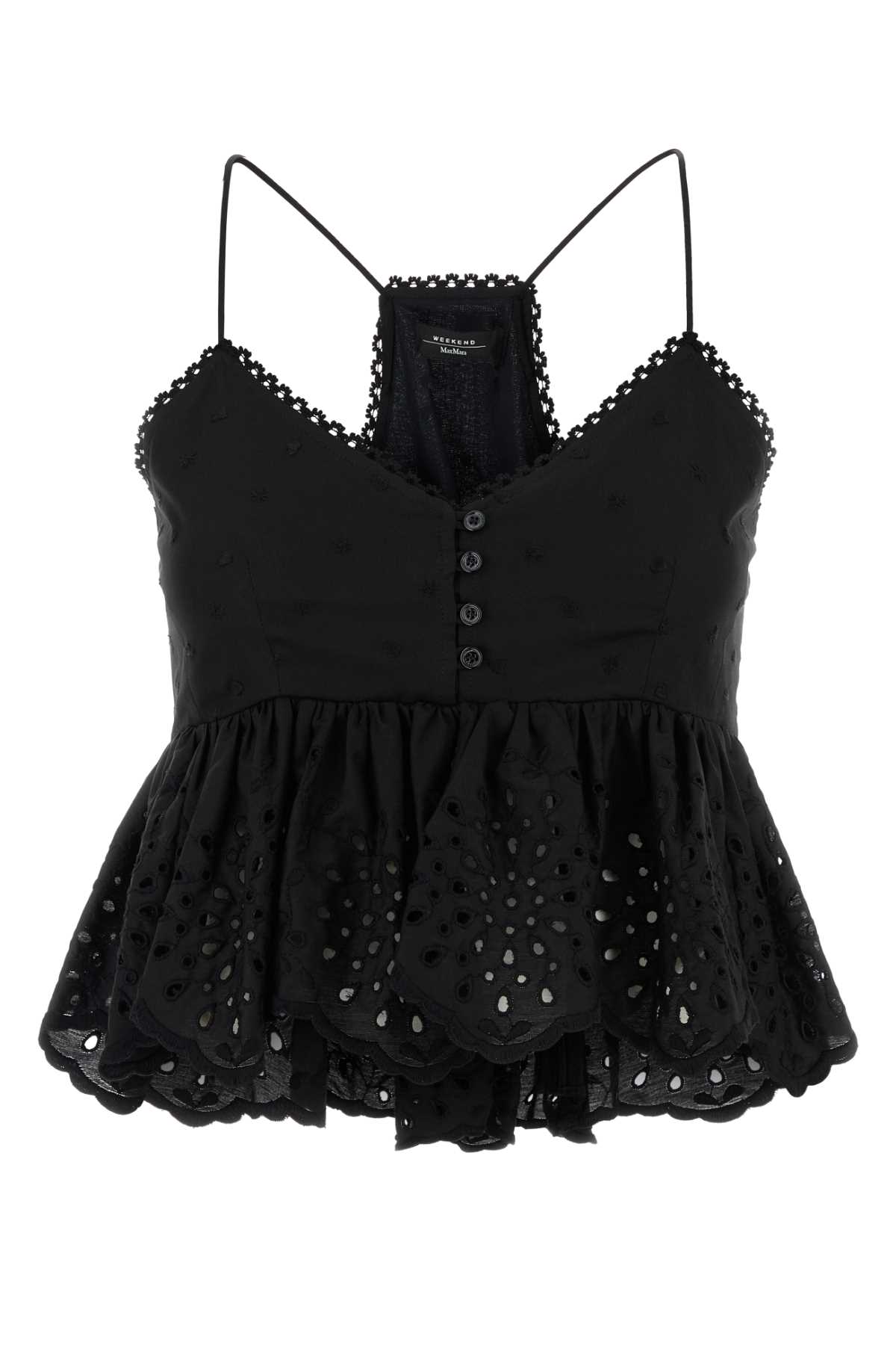 Black Broderie Anglaise Asburgo1234 Top