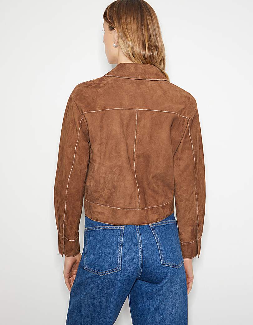 Monsoon Iris Crop Suede Jacket