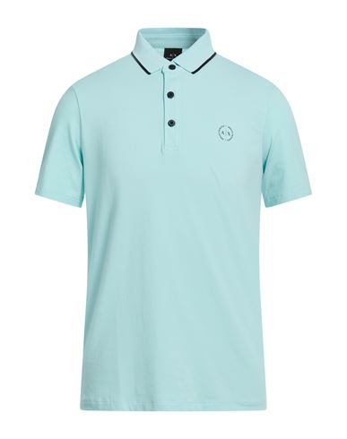 Man Polo shirt Sky blue Size L Cotton, Elastane