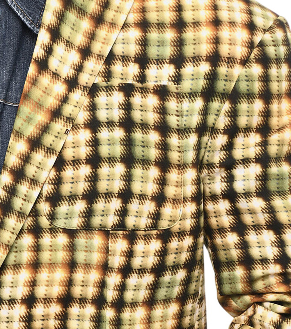 Yellow Notched Lapel Jacket
