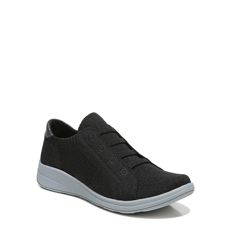 Women's Golden Knit Slip On Sneakers (Silver Black)