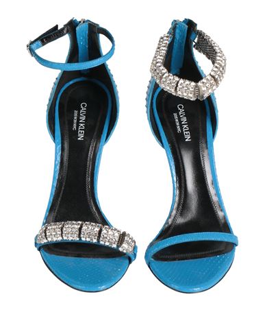 Woman Sandals Azure Size 8 Leather
