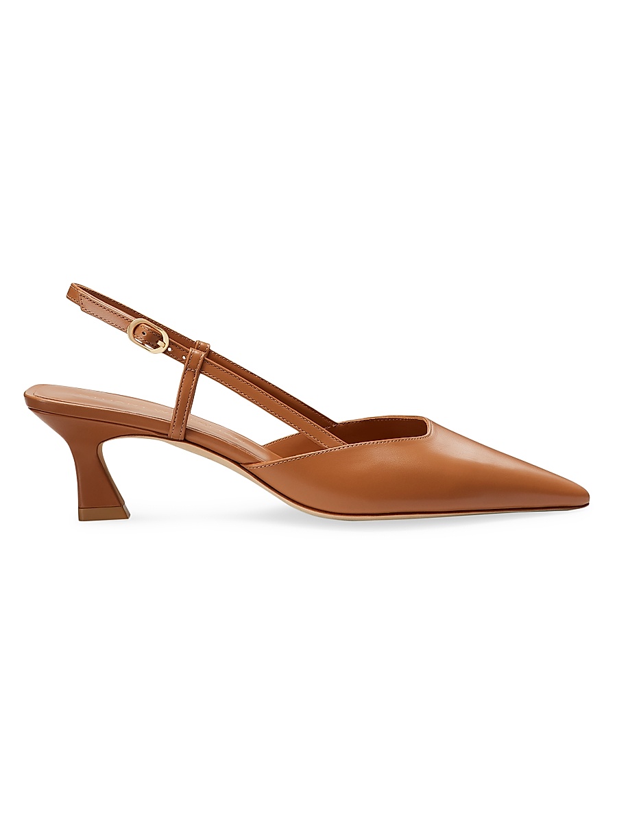 Women's Vinnie 50MM Leather Slingback Pumps - Macchiato