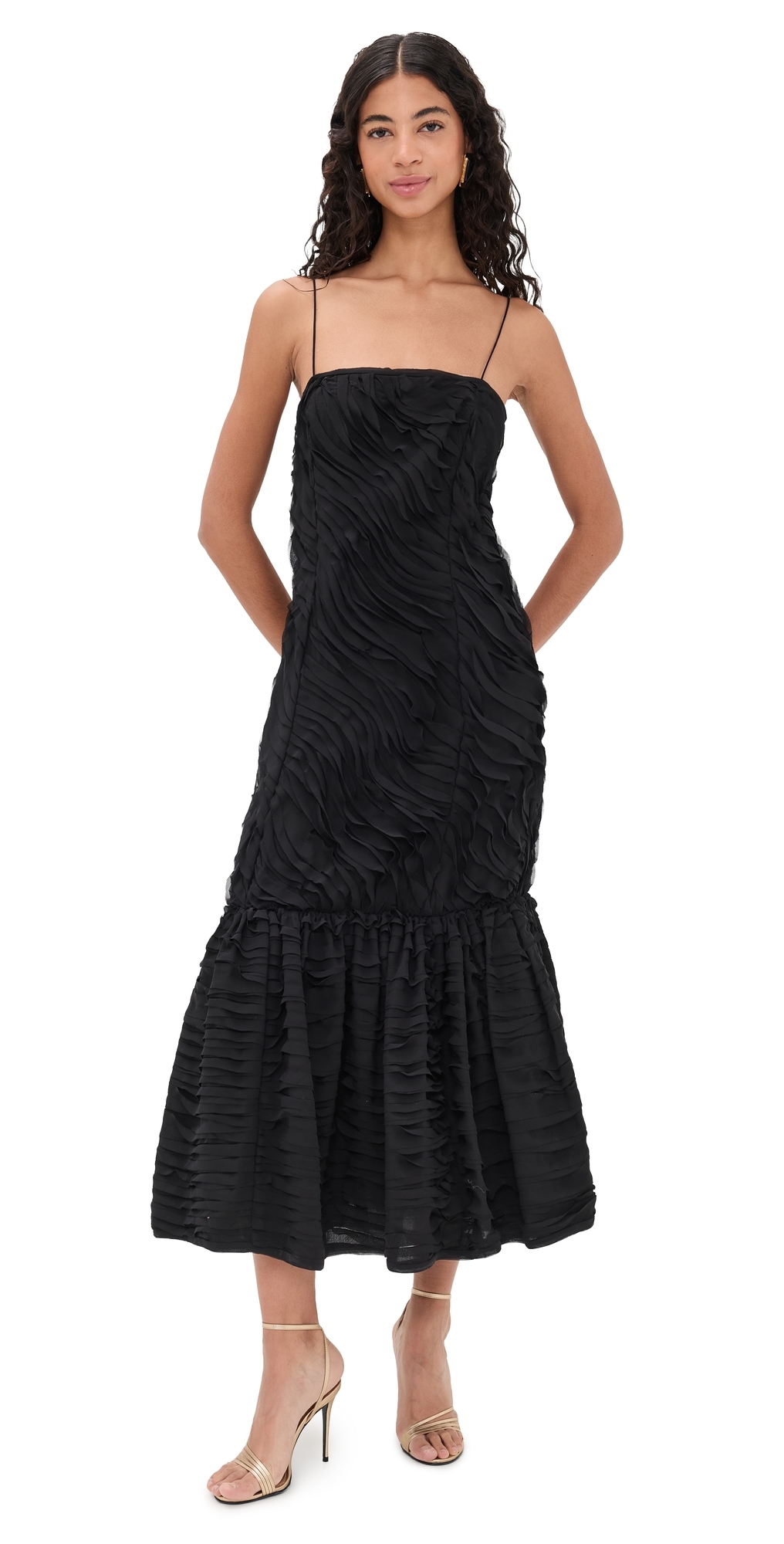 Augustina Ruffle Dress Noir