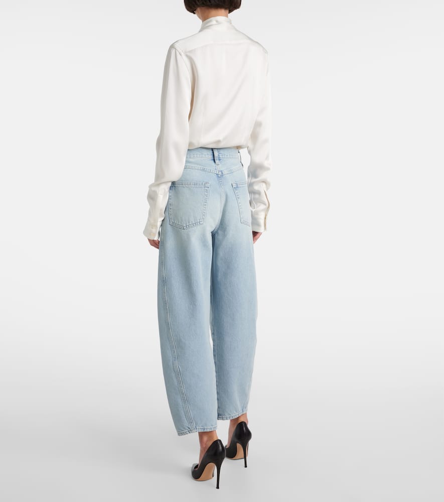 Twisted wide-leg jeans