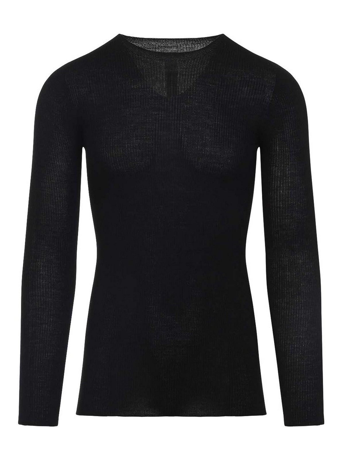 Ribbed Round Neck Pullover