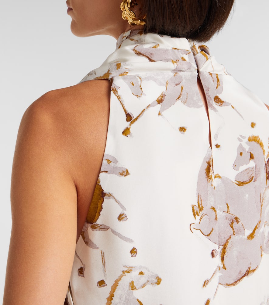 Sleary draped silk top