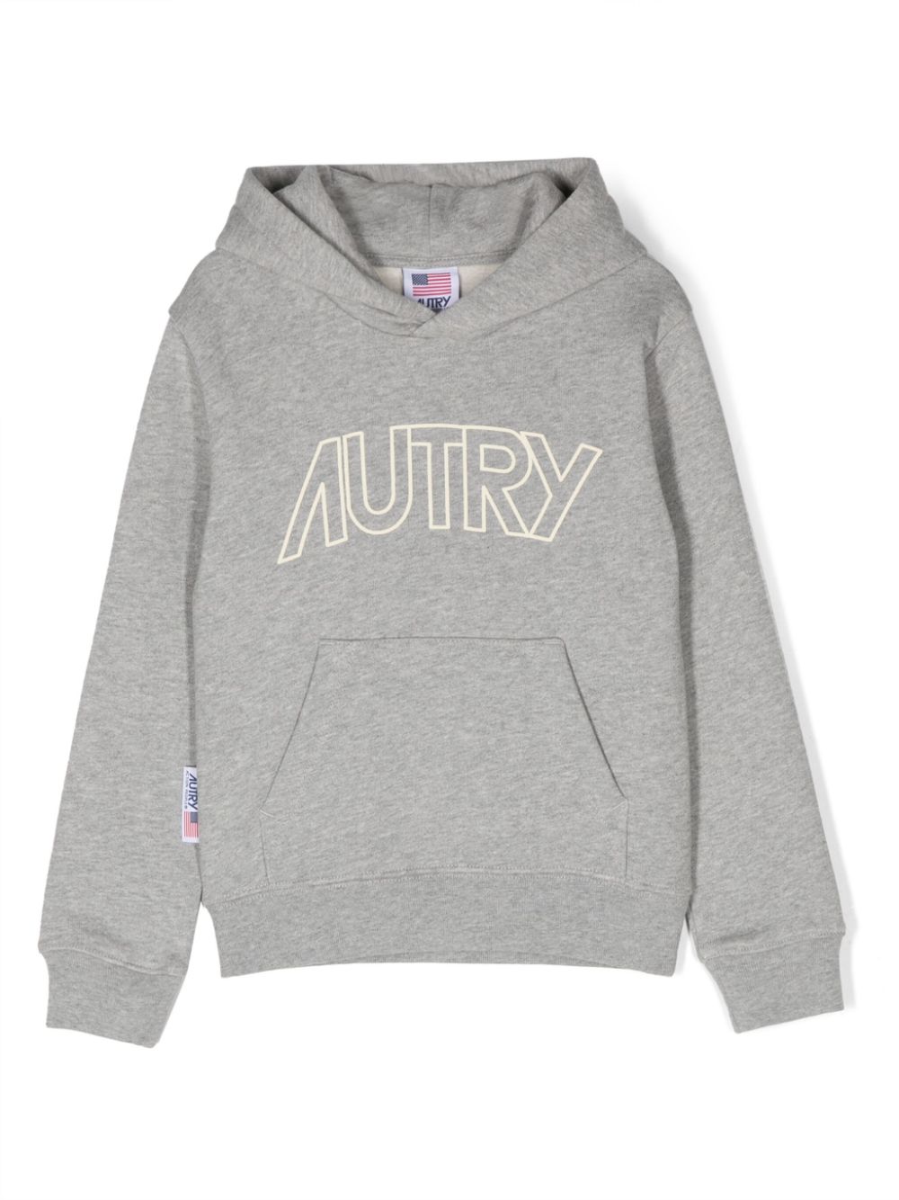 Logo-print cotton hoodie - Grey