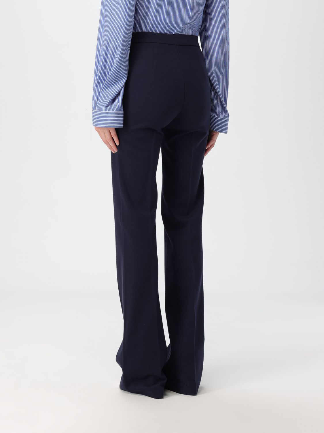 High-waisted flared trousers - White