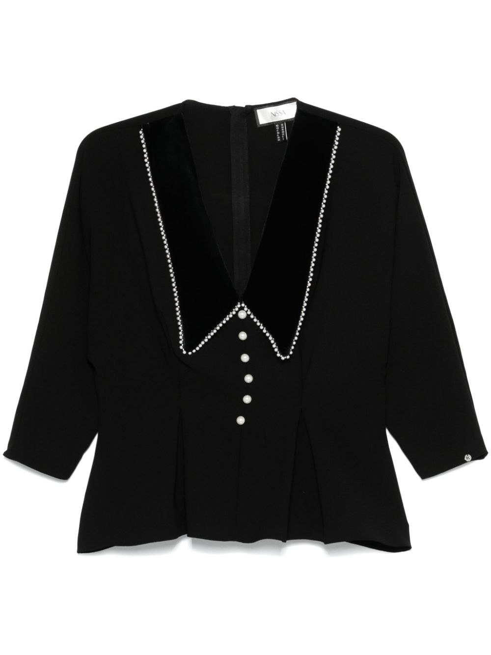 Oversized-collar shirt - Black