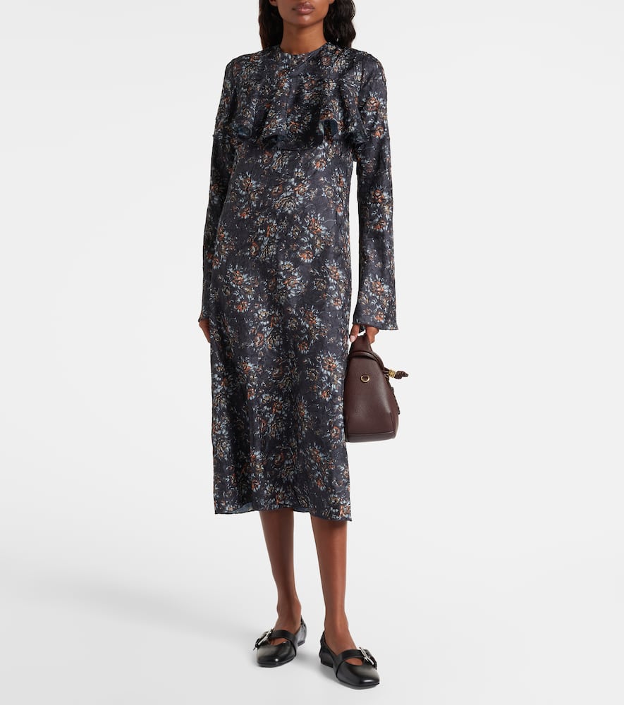 Floral ruffled midi dress