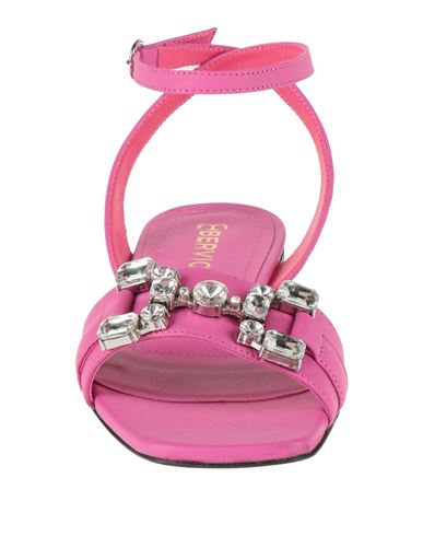 Woman Sandals Fuchsia Size 10 Leather