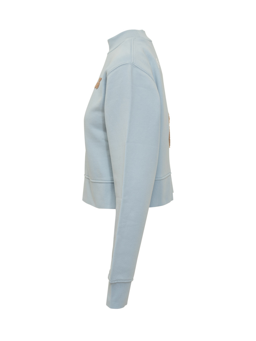Blue Logo Mock Collar Sweater