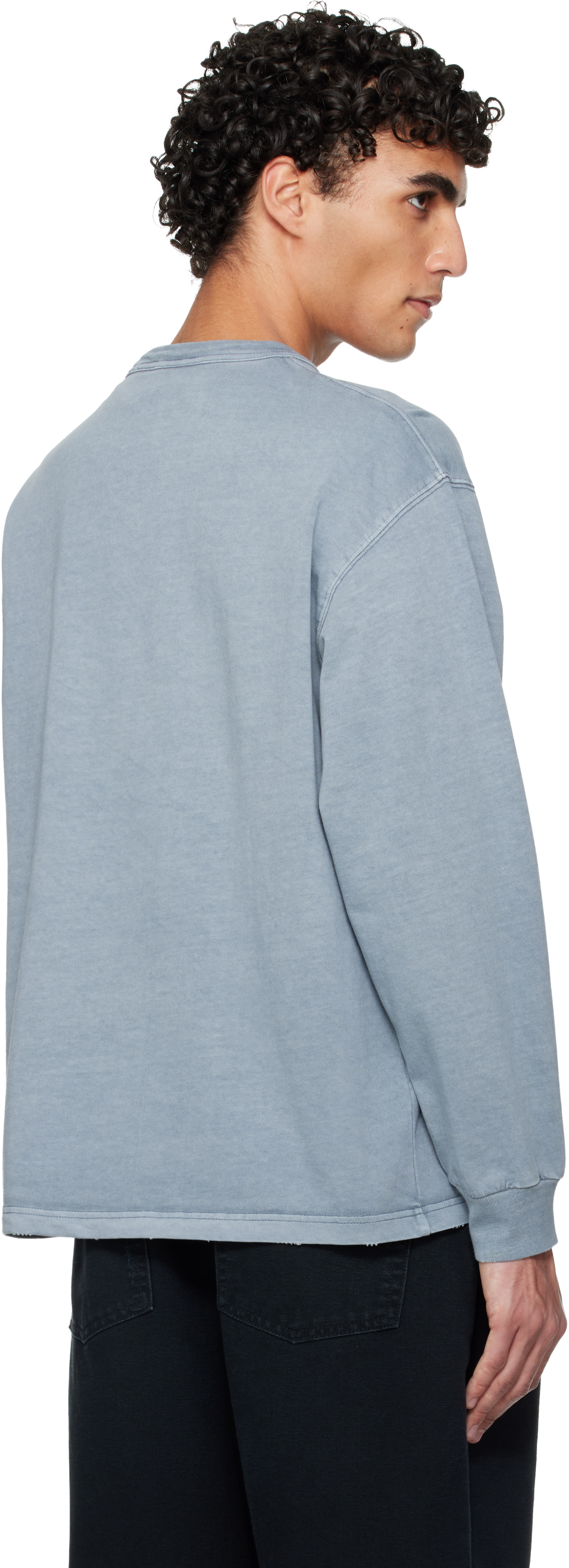 Blue Long Sleeve Torion Pocket T-Shirt