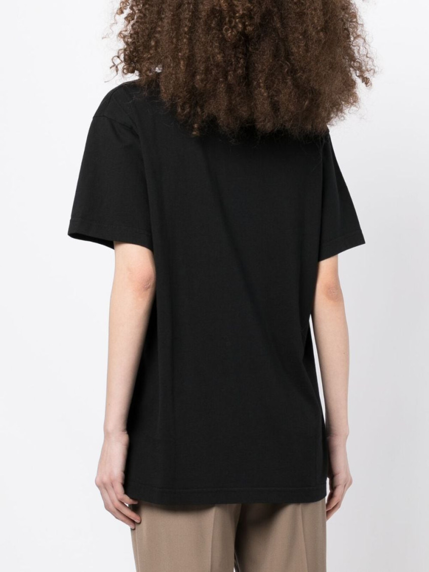 Crew-neck cotton T-shirt - Black