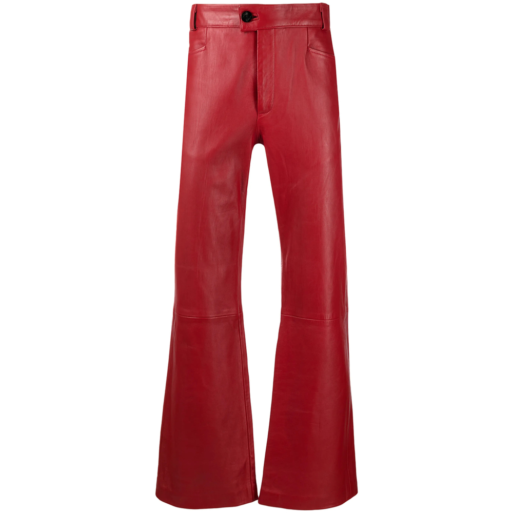 Flare-cut Coated-cotton Trousers