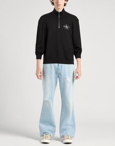 Man Sweatshirt Black Size XL Cotton