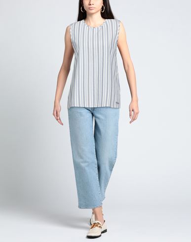 True Nyc Woman Top Sky blue Size S Cotton, Polyester
