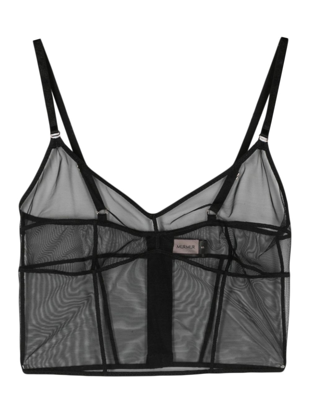 Haze panelled mesh bra - Black