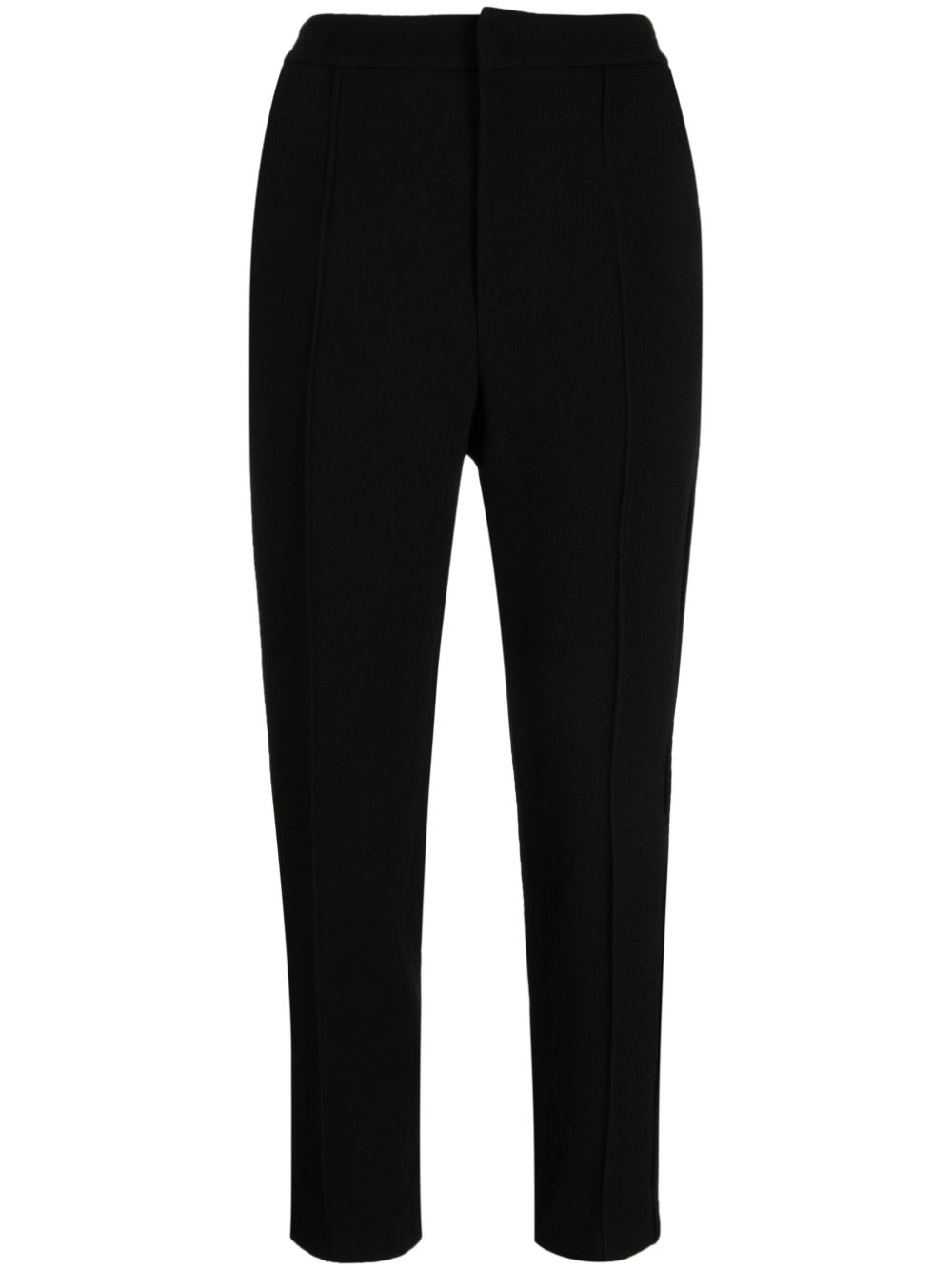 High-waisted wool trousers - Black