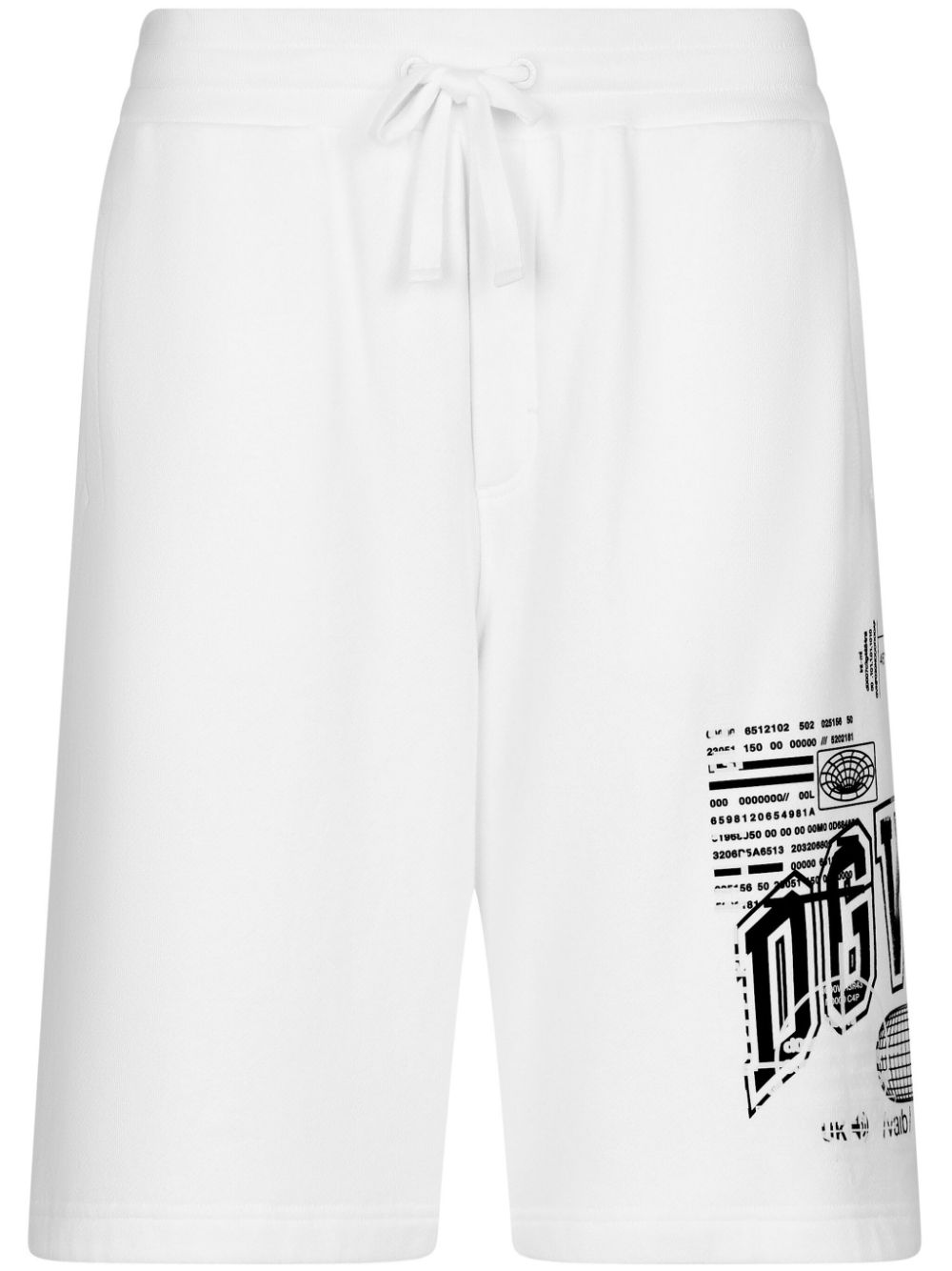 Logo-print cotton track shorts - White