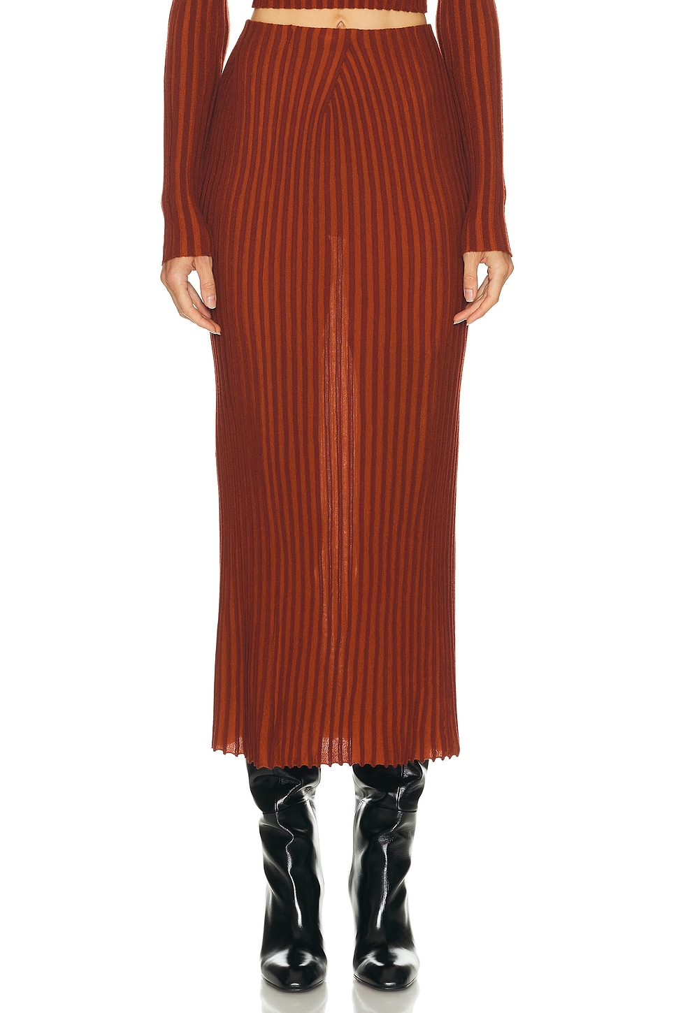 Gabriela Hearst Krause Skirt in Burnt Orange