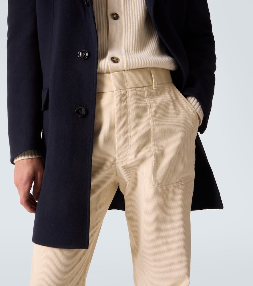 Cotton and wool corduroy straight pants