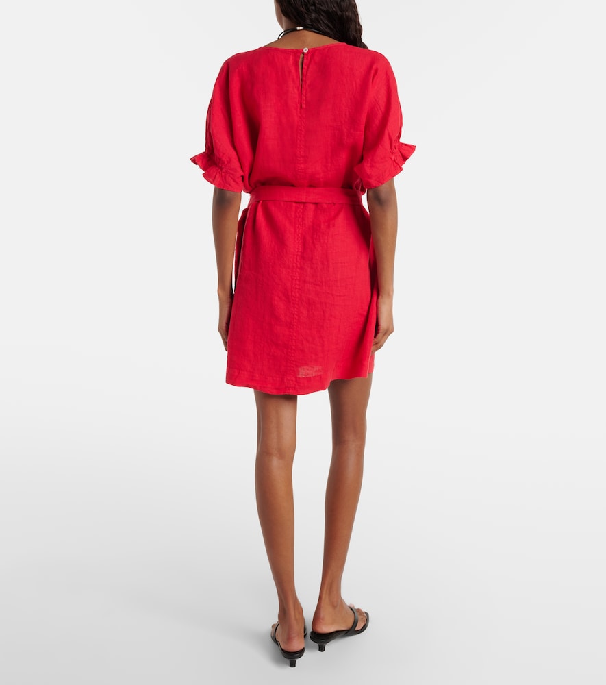 Vivian belted linen minidress