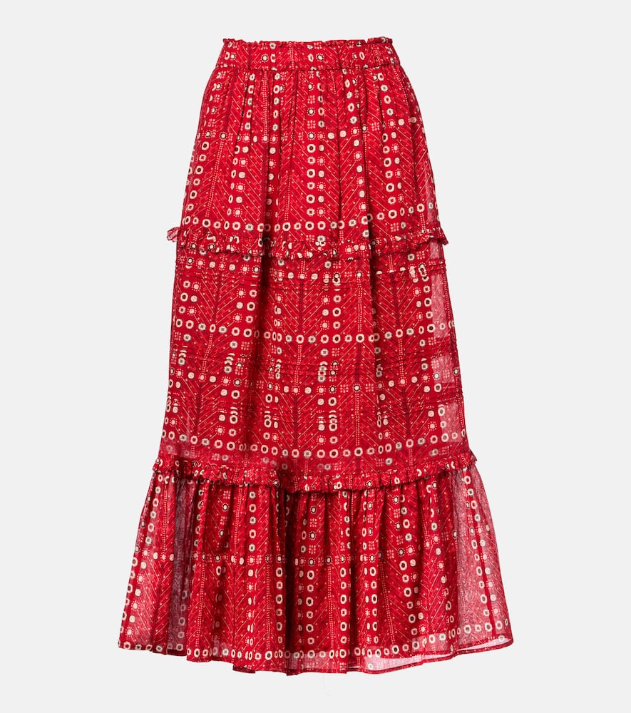 Diya printed cotton maxi skirt