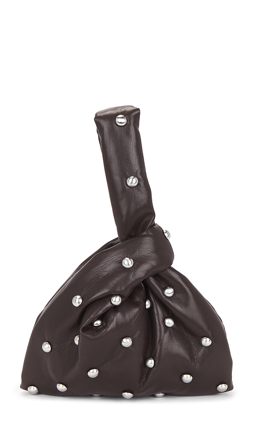 Nanushka POCHETTE JEN en Chocolate,Metallic Silver