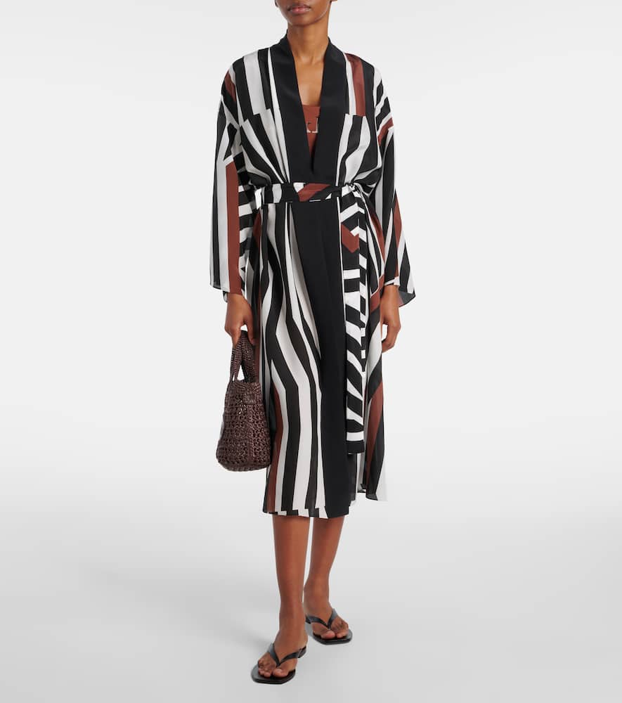 Ovatte striped beach cover-up