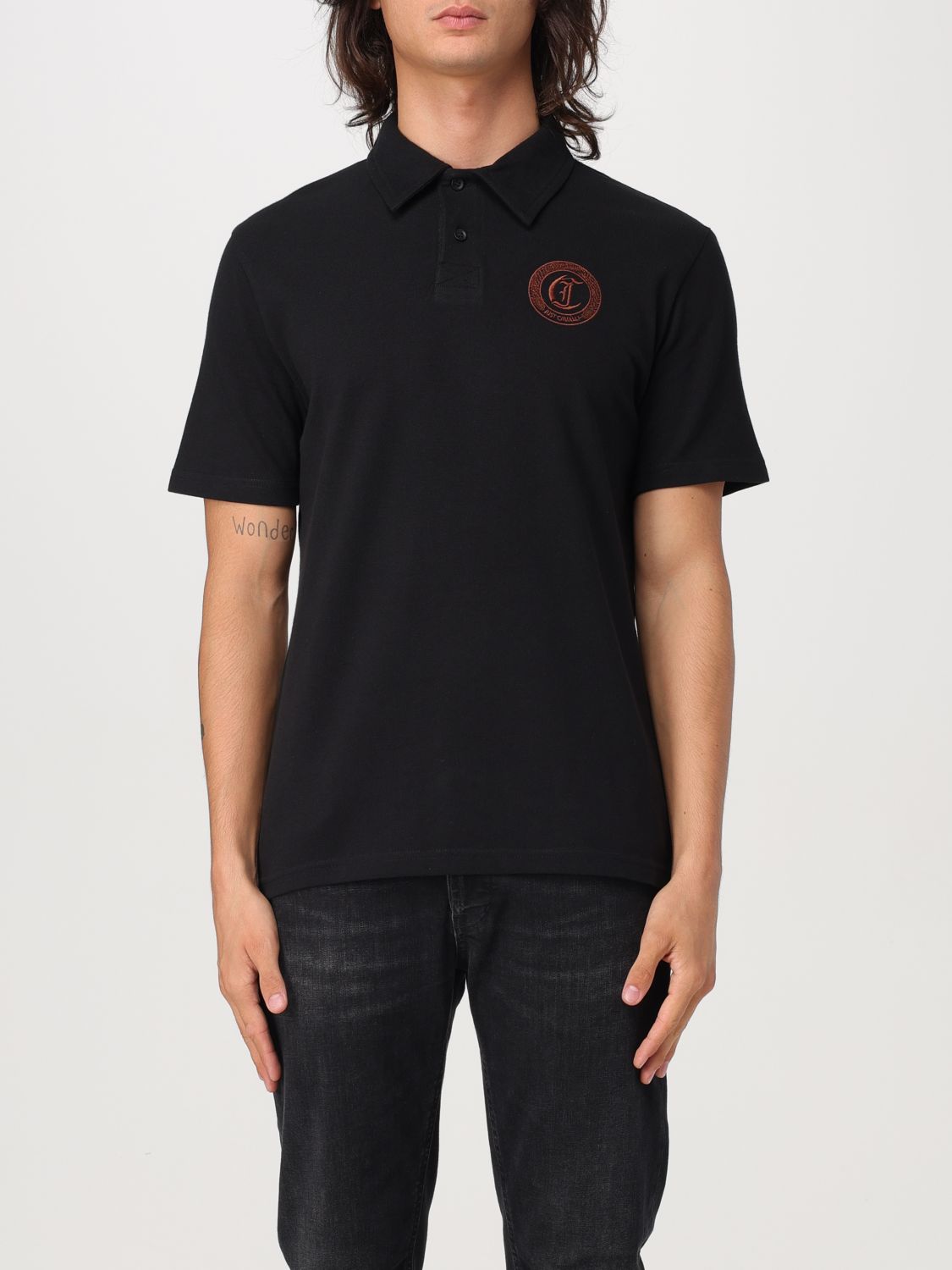 Logo-embroidered polo shirt - Black
