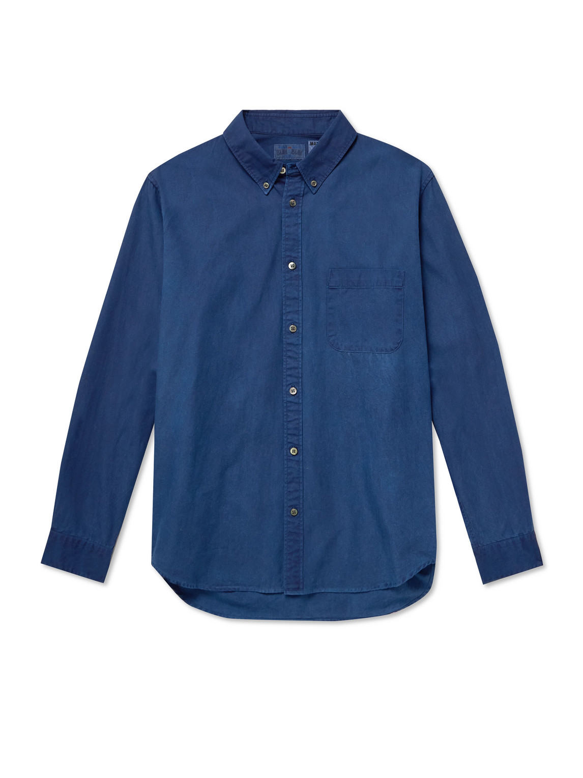 Button-Down Collar Indigo-Dyed Cotton Oxford Shirt